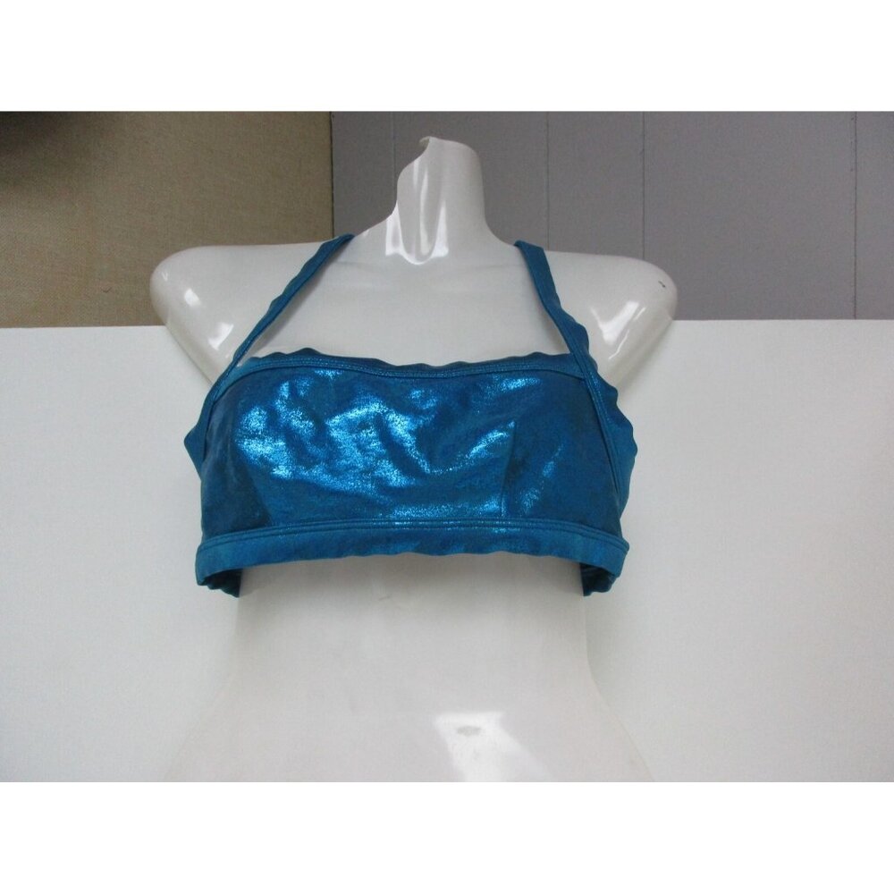 Solid & Striped Bikini Swimsuit Top Blue Metalic Measures To  Small NWOT